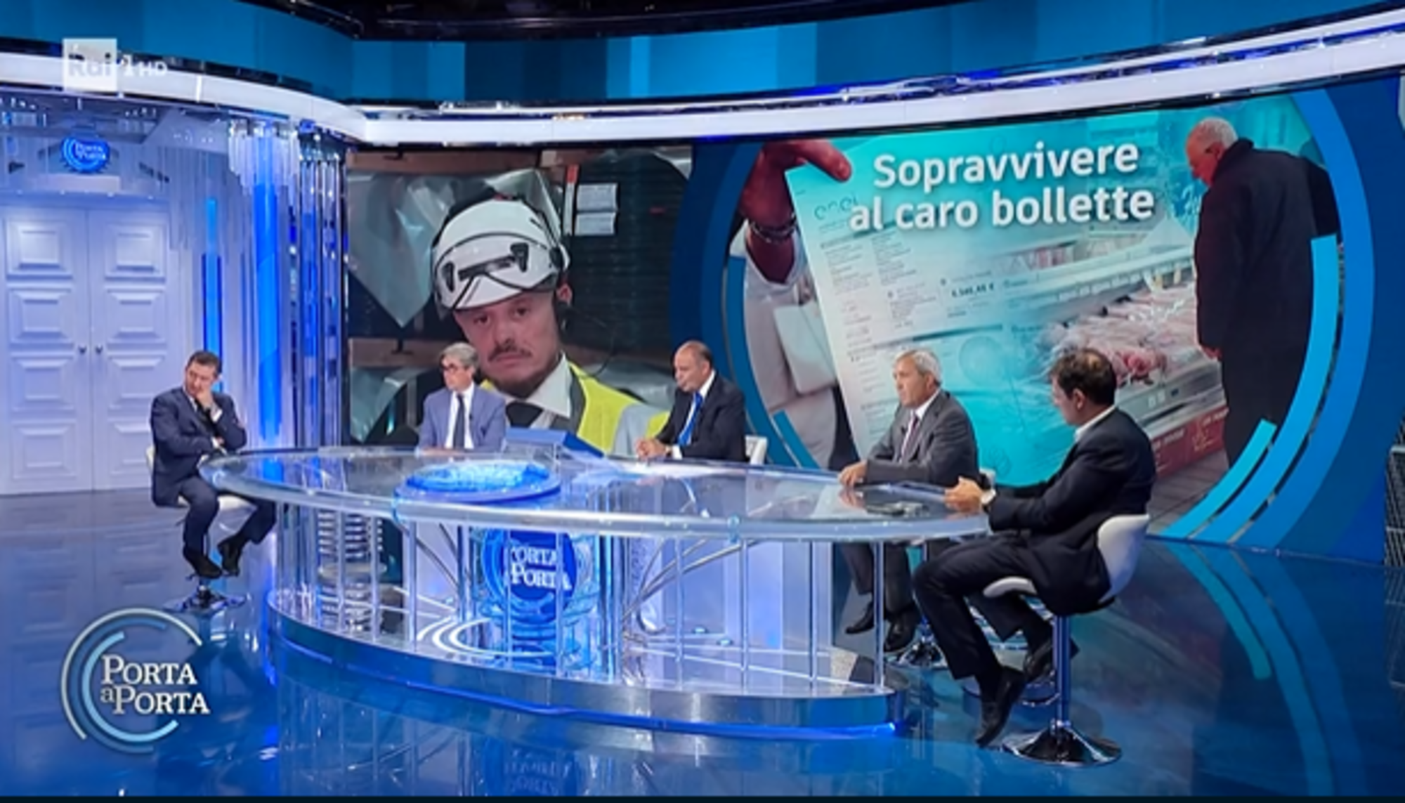 The interview with Andrea Beri during talk show "Porta a Porta" on energy crisis.
